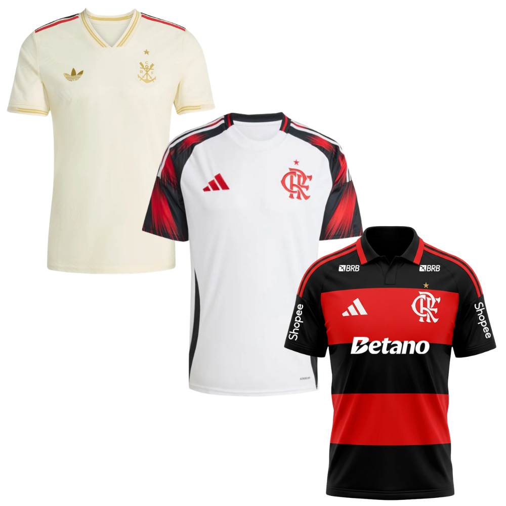 Combo 3 Jerseys Flamengo - Kit 3 - Fan Version