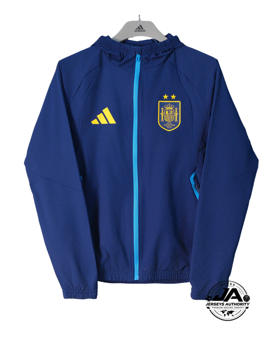 2026/27 Spain Royal Blue Hooded Windbreaker Jacket