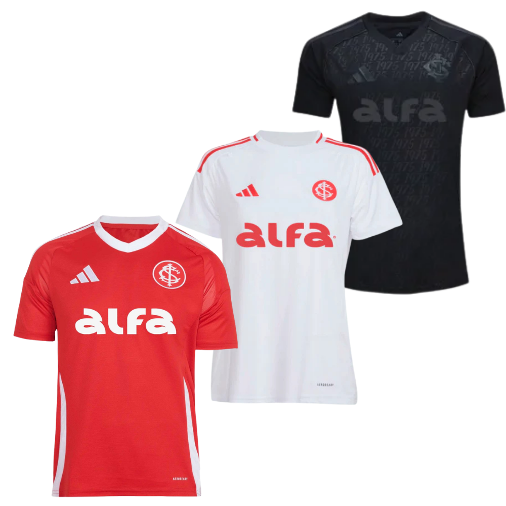 Combo 3 Jerseys Internacional - Kit 3 - Fan Version