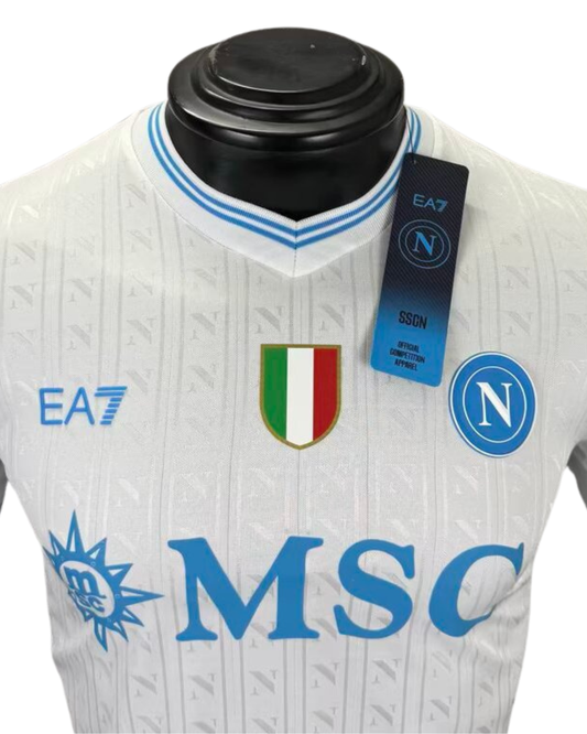 25/26 Napoli Champion Away White Player Jersey - Slim Fit