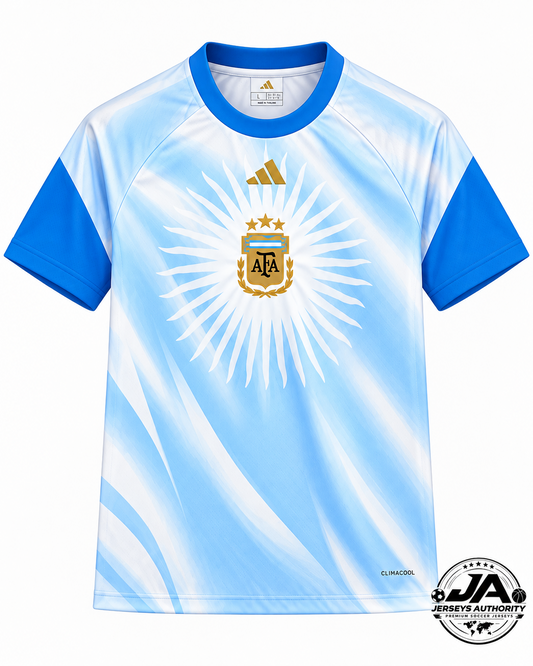 2026 Women Argentina MESSI Tribute Pre-Match Blue Jersey front