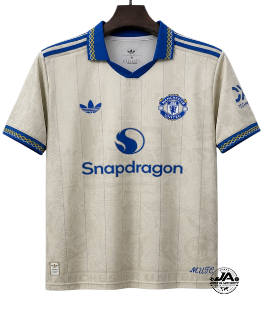 Manchester United 2026/27 Third Concept Cream Blue Jersey - Fan Version