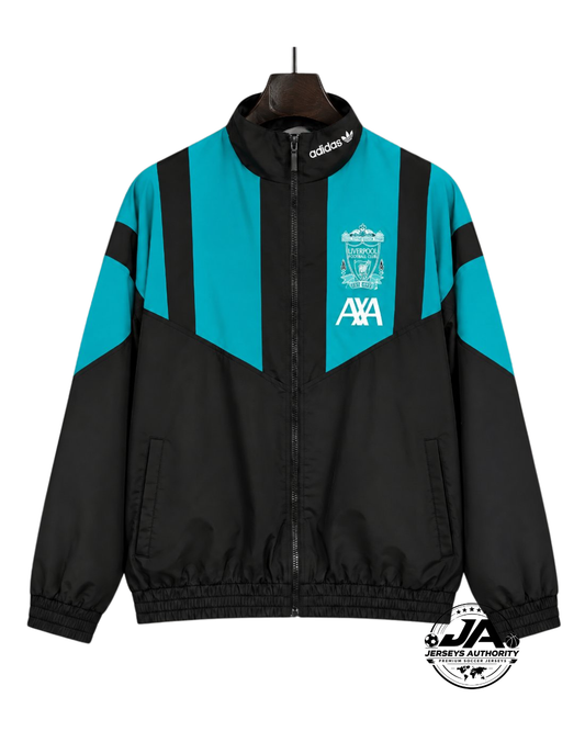26/27 Liverpool EQT Black Green Full Zipper Windbreaker