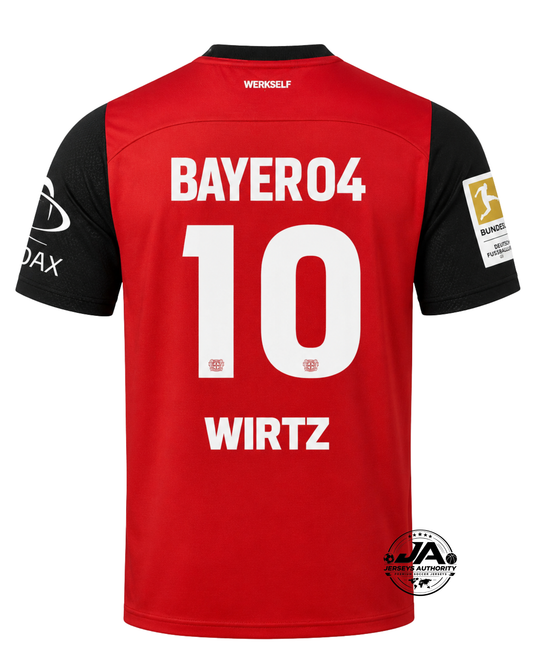 Bayer 04 Leverkusen Home Jersey 2024/25 Wirtz 10 - UCL Patches Fan Version