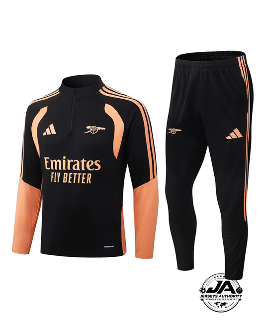 2026/27 Arsenal Black & Orange Training Set – Long Sleeve