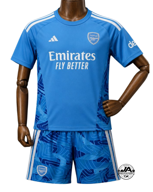 Arsenal 2026/27 Goalkeeper Blue Jersey Kids Kit