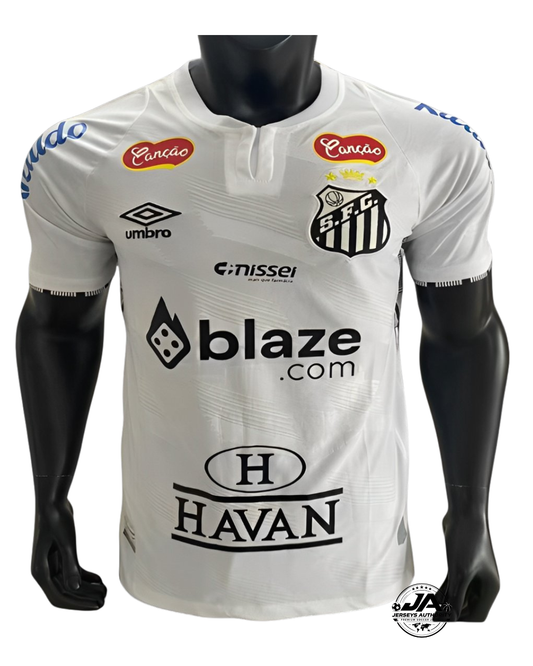 Santos 2024/25 Home Umbro Player Jersey with Full Sponsors - Slim Fit