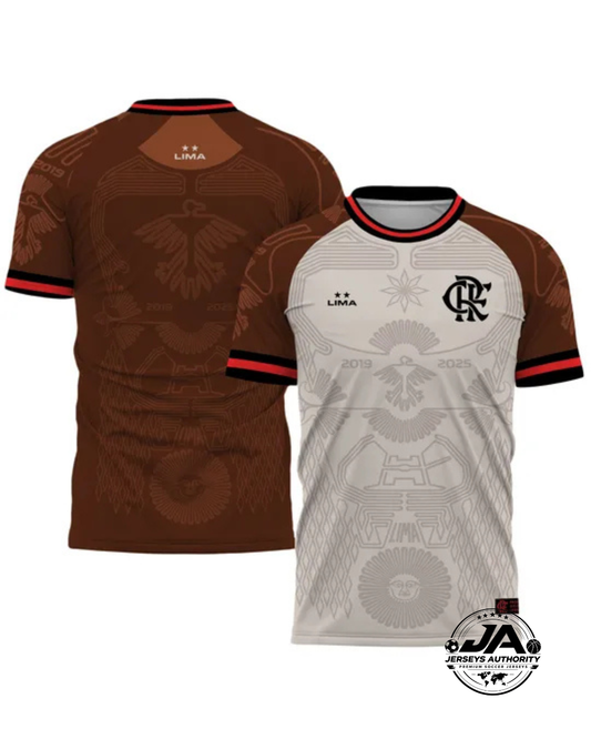 26/27 Urubu De Lima Flamengo Manto Da Nação Brown Player Jersey - Slim Fit