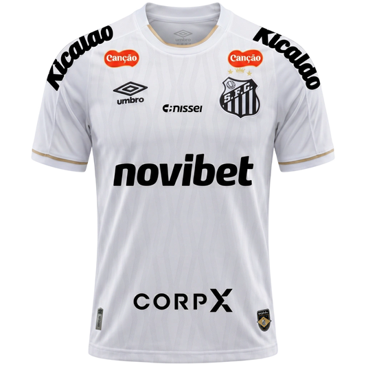 Santos 2026/27 Home Umbro Player Jersey with Full Sponsors - Slim Fit