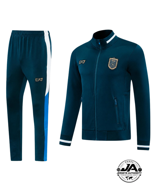 26/27 SSC Napoli Dark Green Full Zipper Jacket Tracksuit + Long Pants