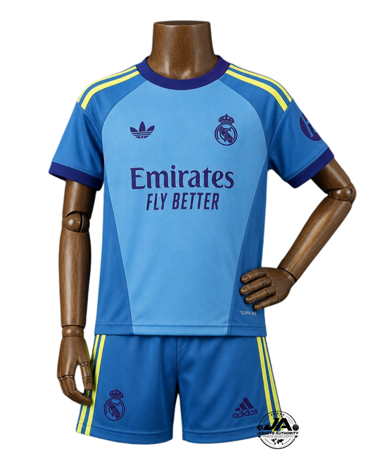 26/27 Kids Real Madrid Goalkeeper Away Blue Jersey