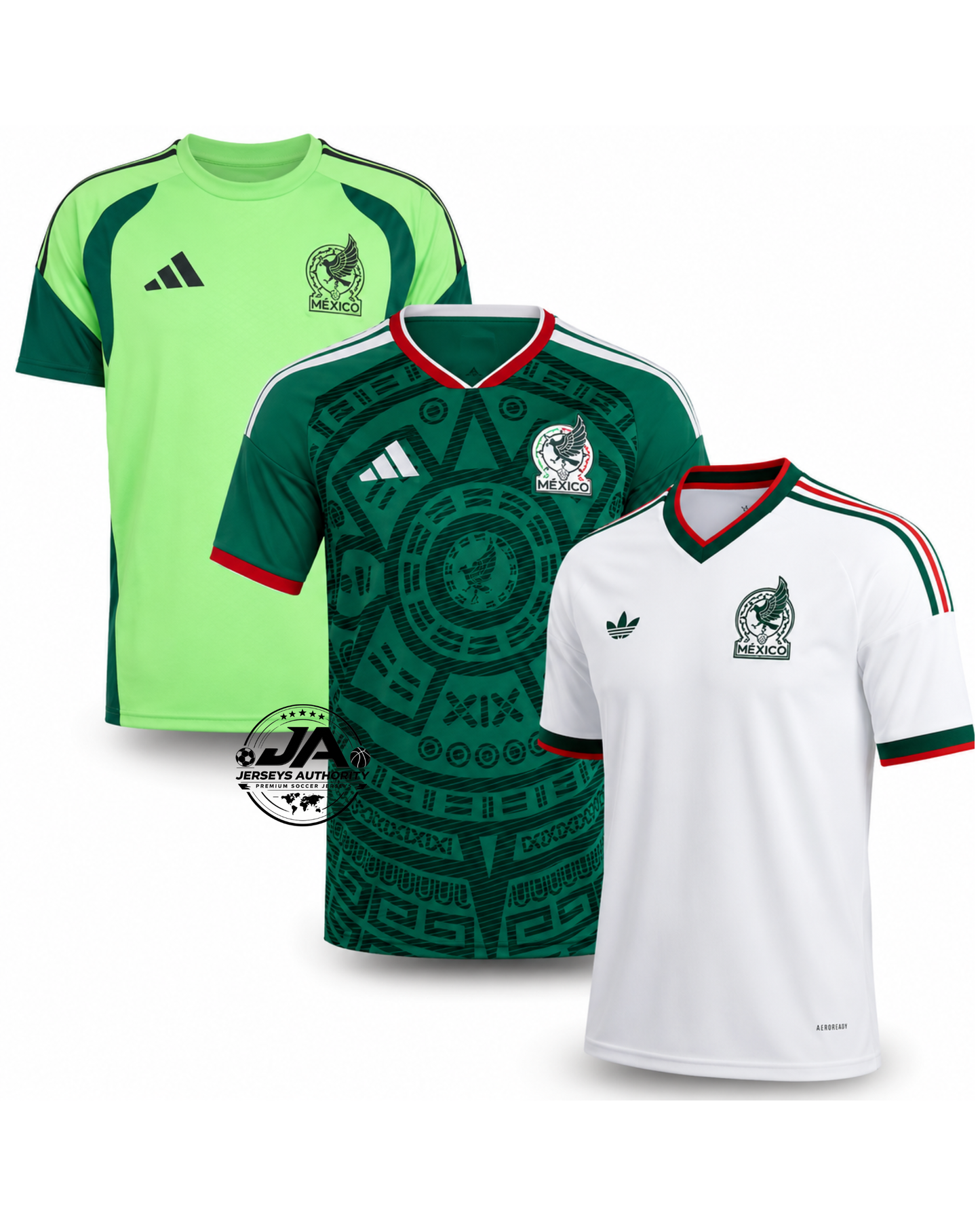 Mexico 3 Pack Jerseys - Home, Away & Training - Fan Version | World Cup 2026