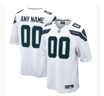 Seattle Seahawks Custom Game Jersey - White