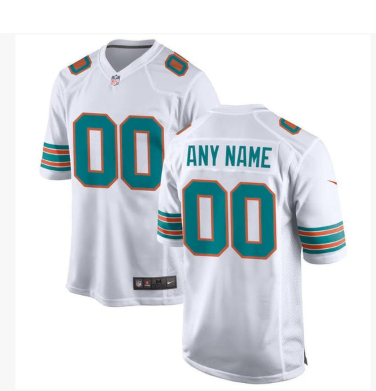 Miami Dolphins Custom Game Jersey - White