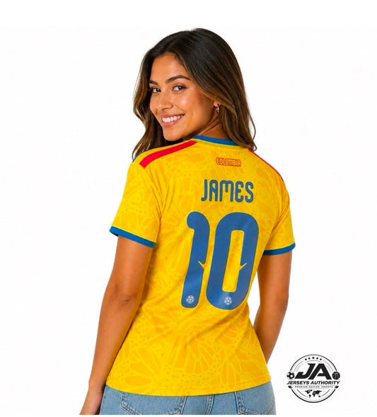 Camiseta de local de Colombia James Rodríguez 2026 para mujer - Versión aficionado Copa del Mundo 2026