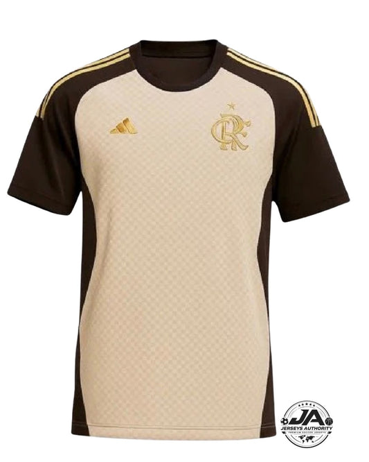 Camisa Flamengo Treino 2026 Feminina Bege - Torcedor