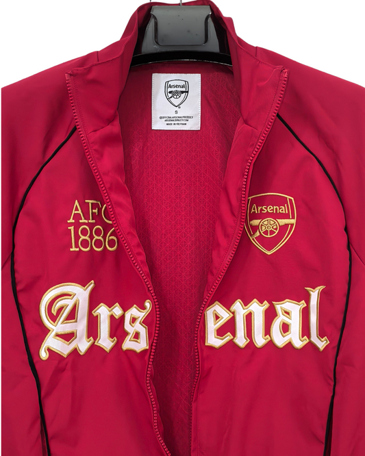 Arsenal red windbreaker close-up