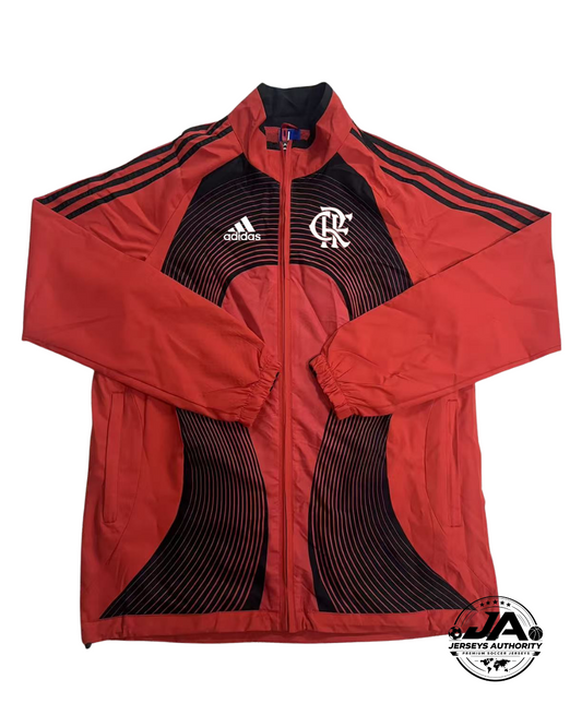 Flamengo red black full zipper windbreaker front