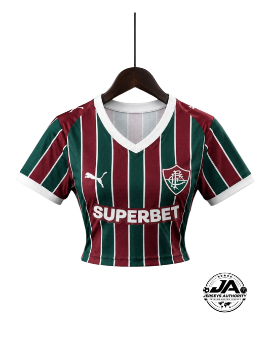 2026 Fluminense maroon women cropped jersey back