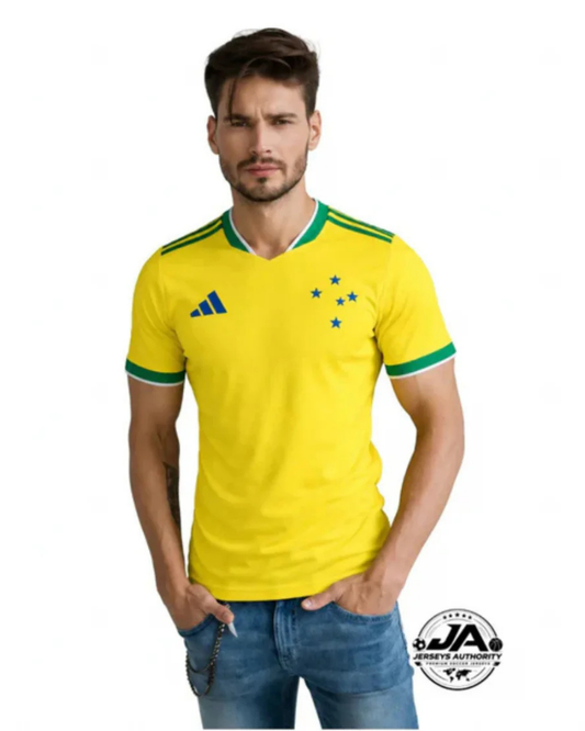 Camisa Cruzeiro 2026/27 Verde e Amarela Copa do Mundo - Torcedor