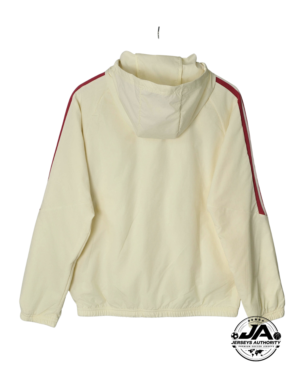 2026/27 Real Madrid Cream & Burgundy Hooded Windbreaker Jacket