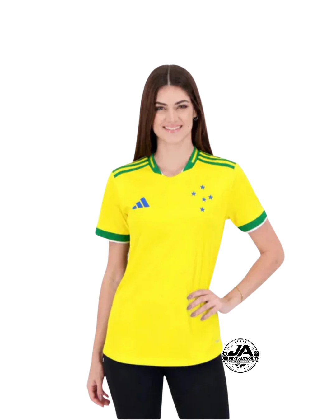 Camisa Cruzeiro Brasil Adidas 2026 Feminina Amarelo e Verde - Torcedor
