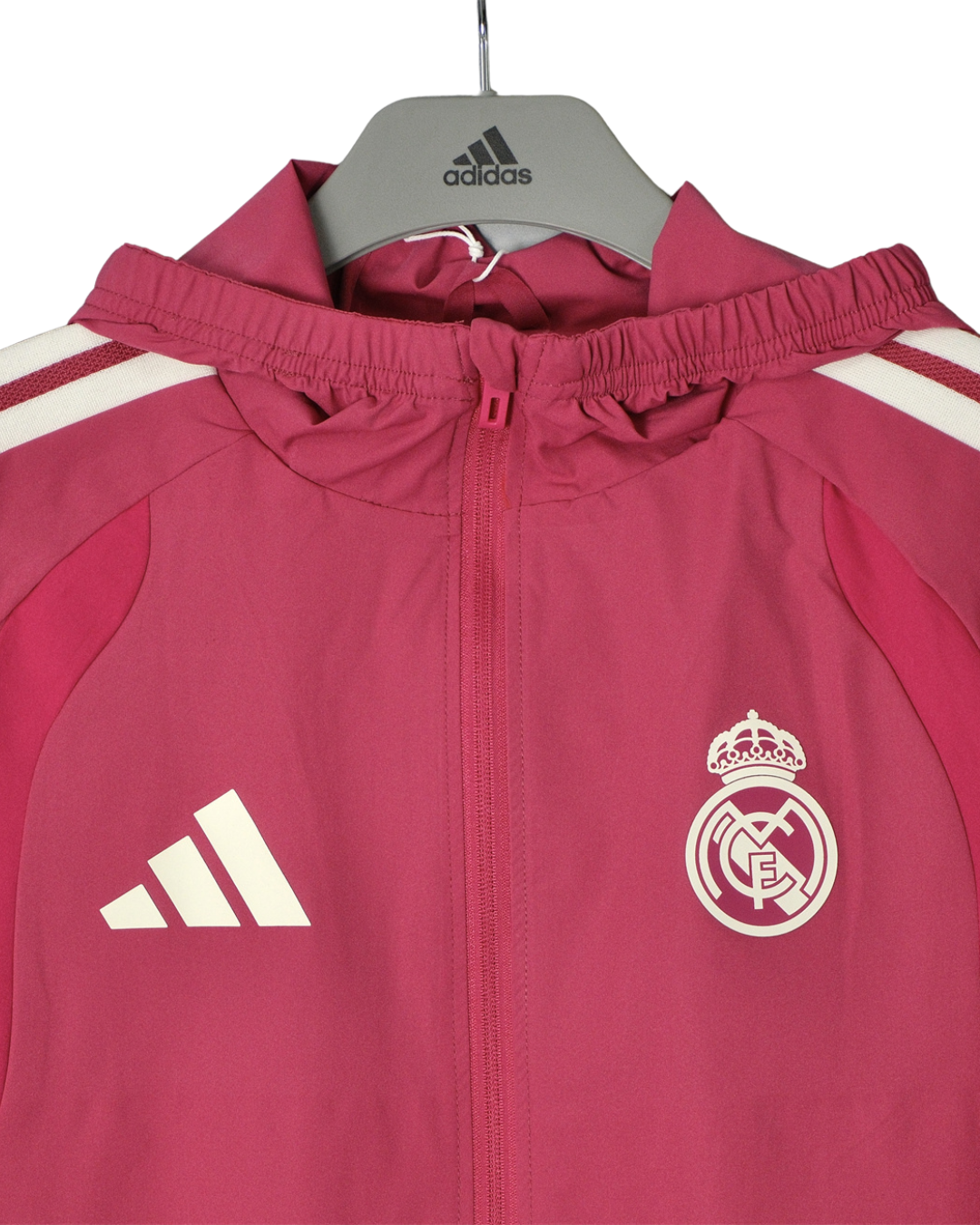 2026/27 Real Madrid Rose Red Hooded Windbreaker Jacket
