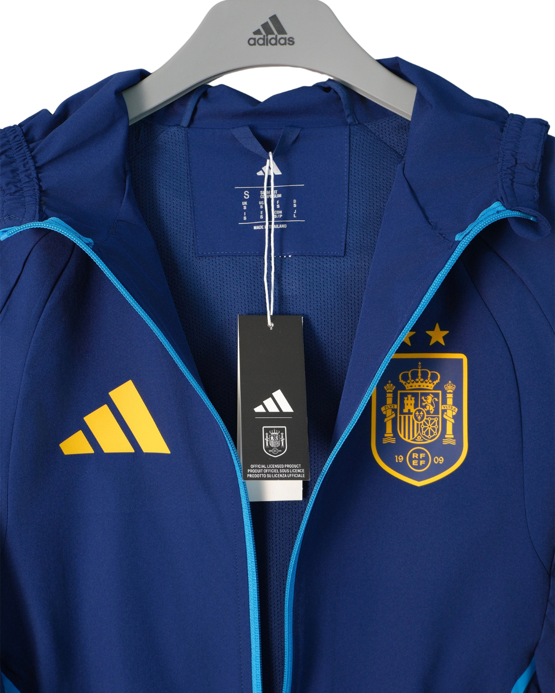 2026/27 Spain Royal Blue Hooded Windbreaker Jacket