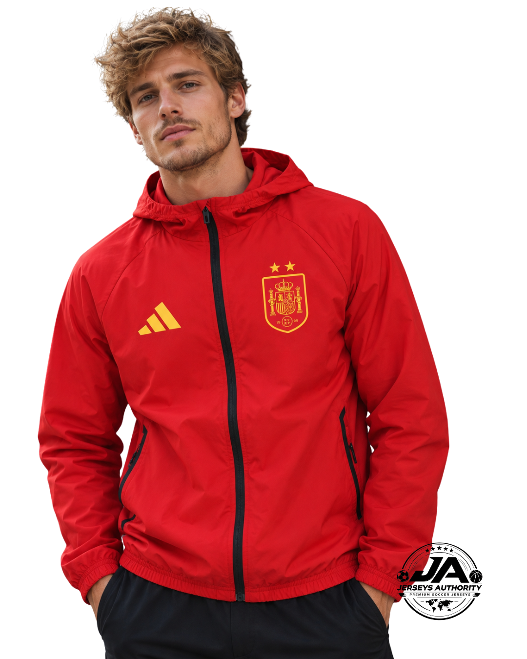 2026/27 Spain Red Hooded Windbreaker Jacket