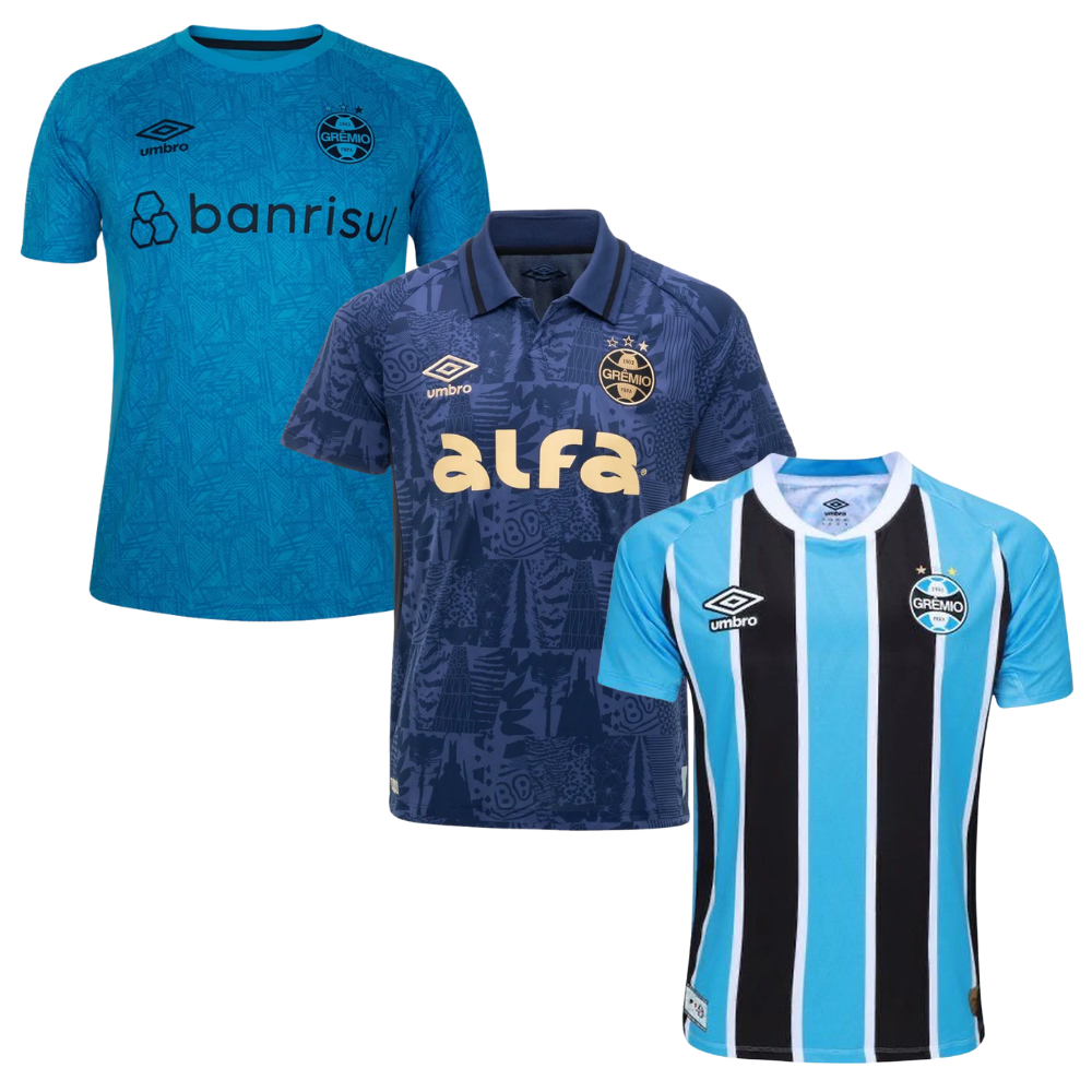 Combo 3 Jerseys Gremio - Kit 3 - Fan Version