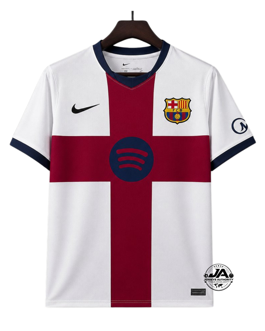 26/27 Barcelona Fourth White&Red Jersey - Fan Version