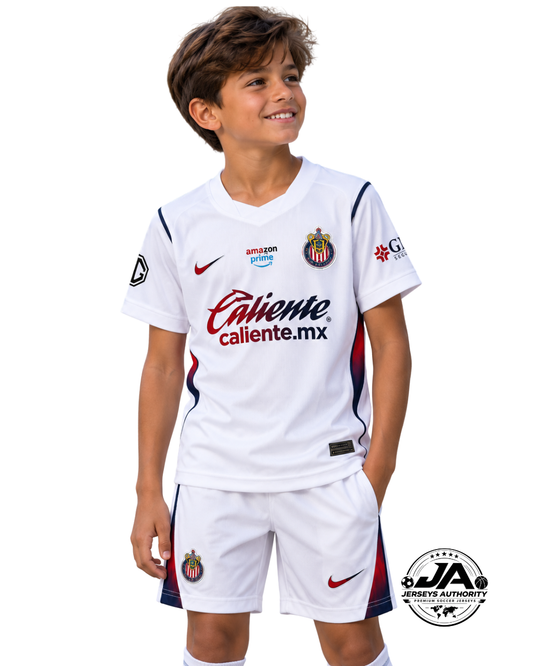 26/27 Kids Chivas Away White Kits Jersey