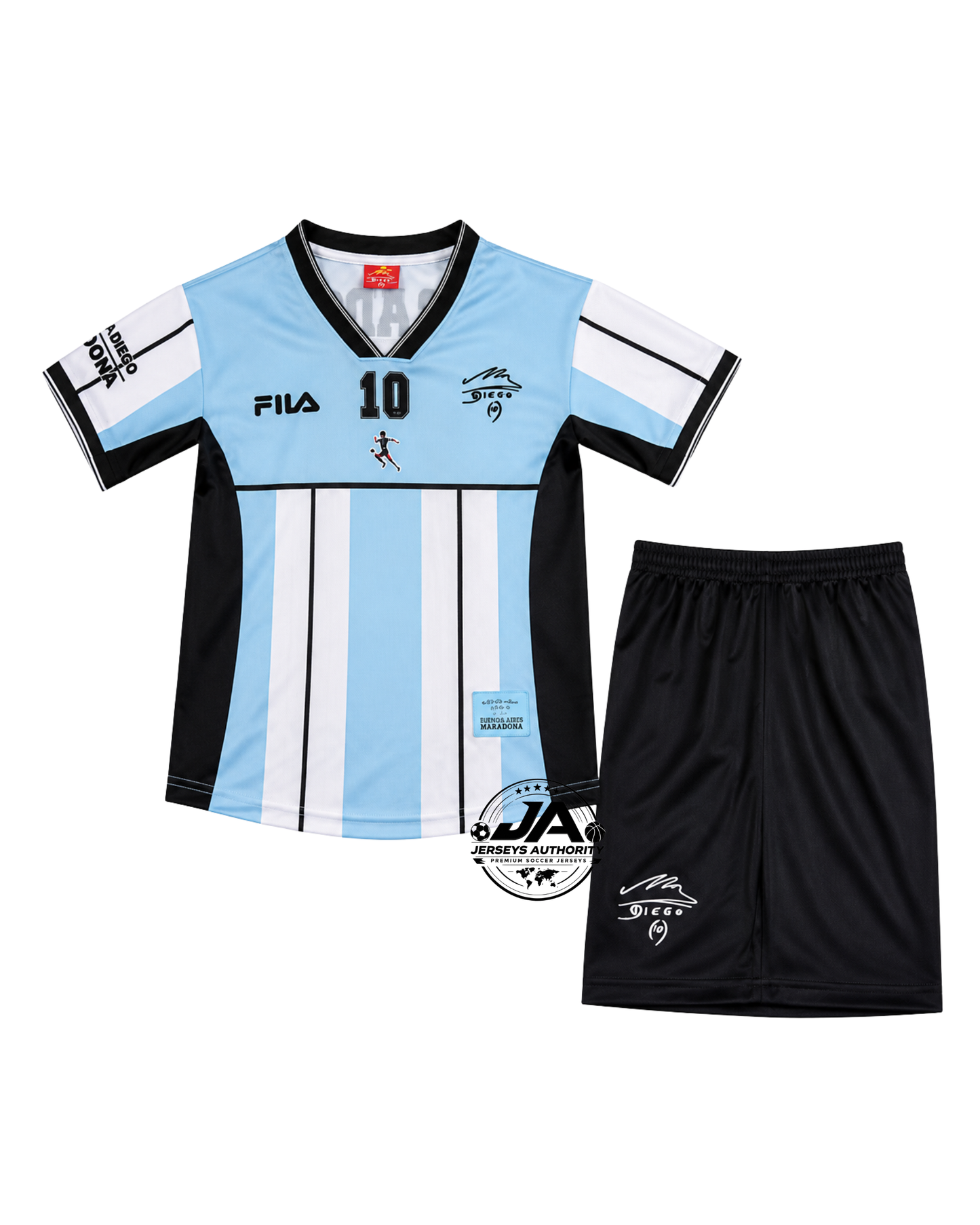Kids Retro Argentina Maradona Jersey 2001
