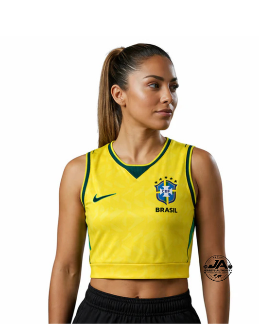 Brazil 2026 Home Women's Vest Cropped