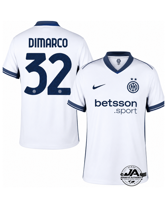 Inter Milan Dimarco 32 Away Jersey 2024/25 UCL UEFA Foundation