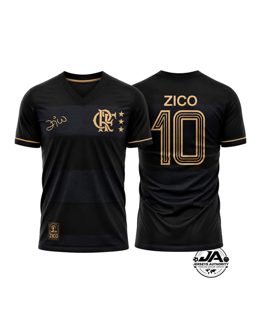 Flamengo Zico 1981 Black and Gold Retro Jersey