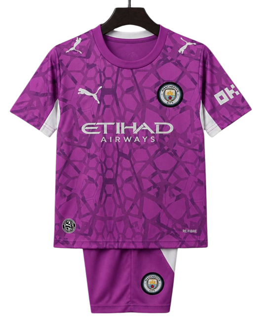 Manchester City 2026/27 Goalkeeper Electric Orchid Jersey Kit Kids