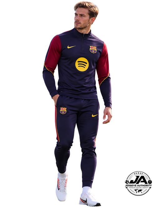 2026/27 FC Barcelona Dark Purple Training Set – Long Sleeve