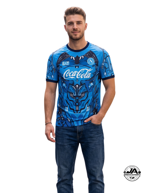 25/26 Napoli Blue Robotic Armor Pattern Jersey - Fan Version