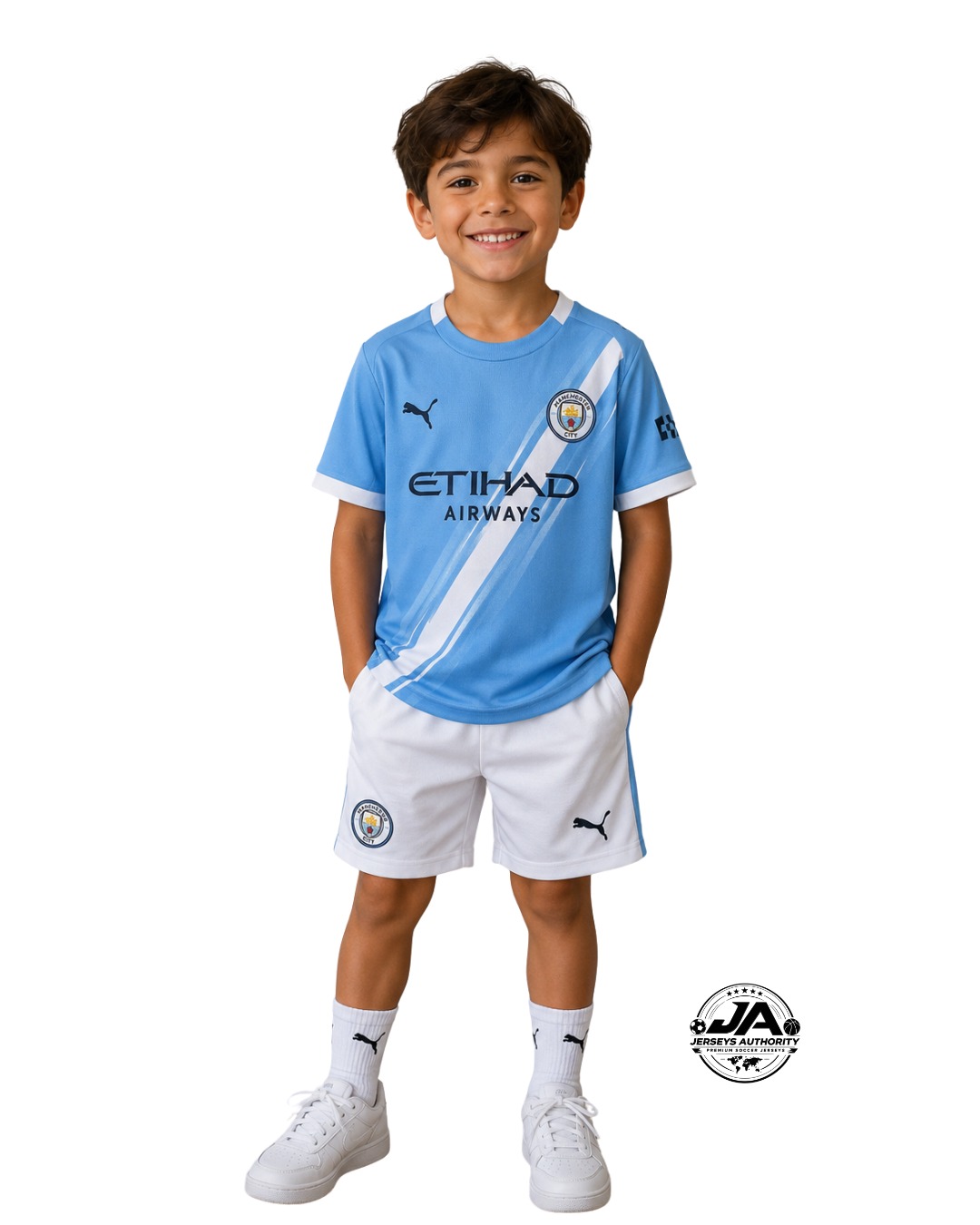 Manchester City 2025/26 Home Kit Kids