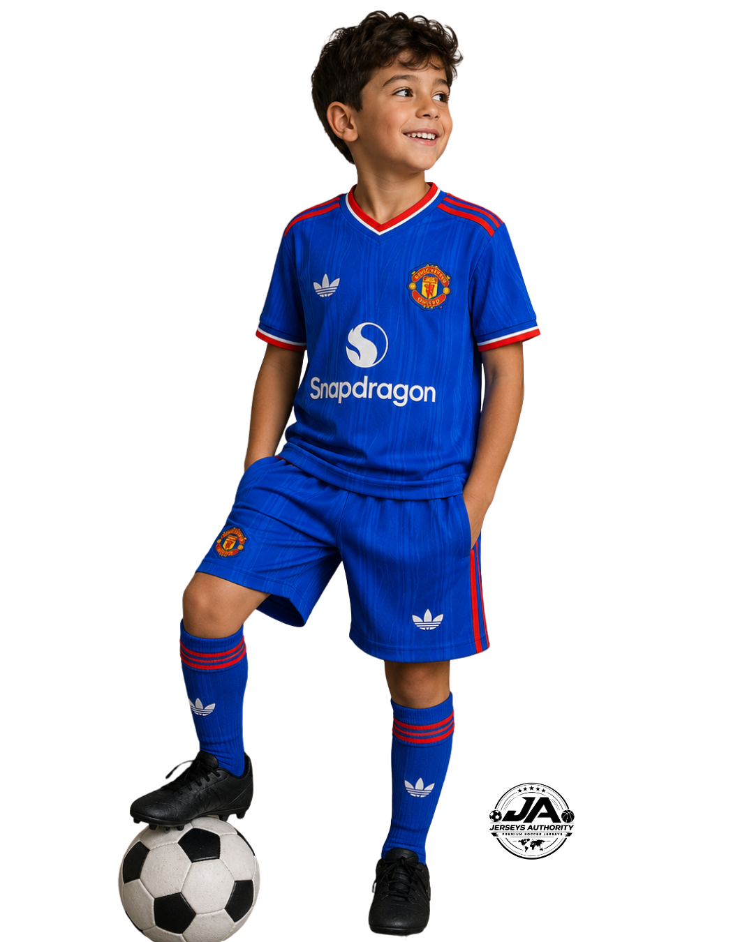 KIT para niños camiseta de visitante Manchester United 2026/27