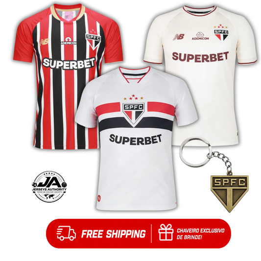 Combo 3 Camisas São Paulo 2025/26 (Home, Away e Third) - Torcedor