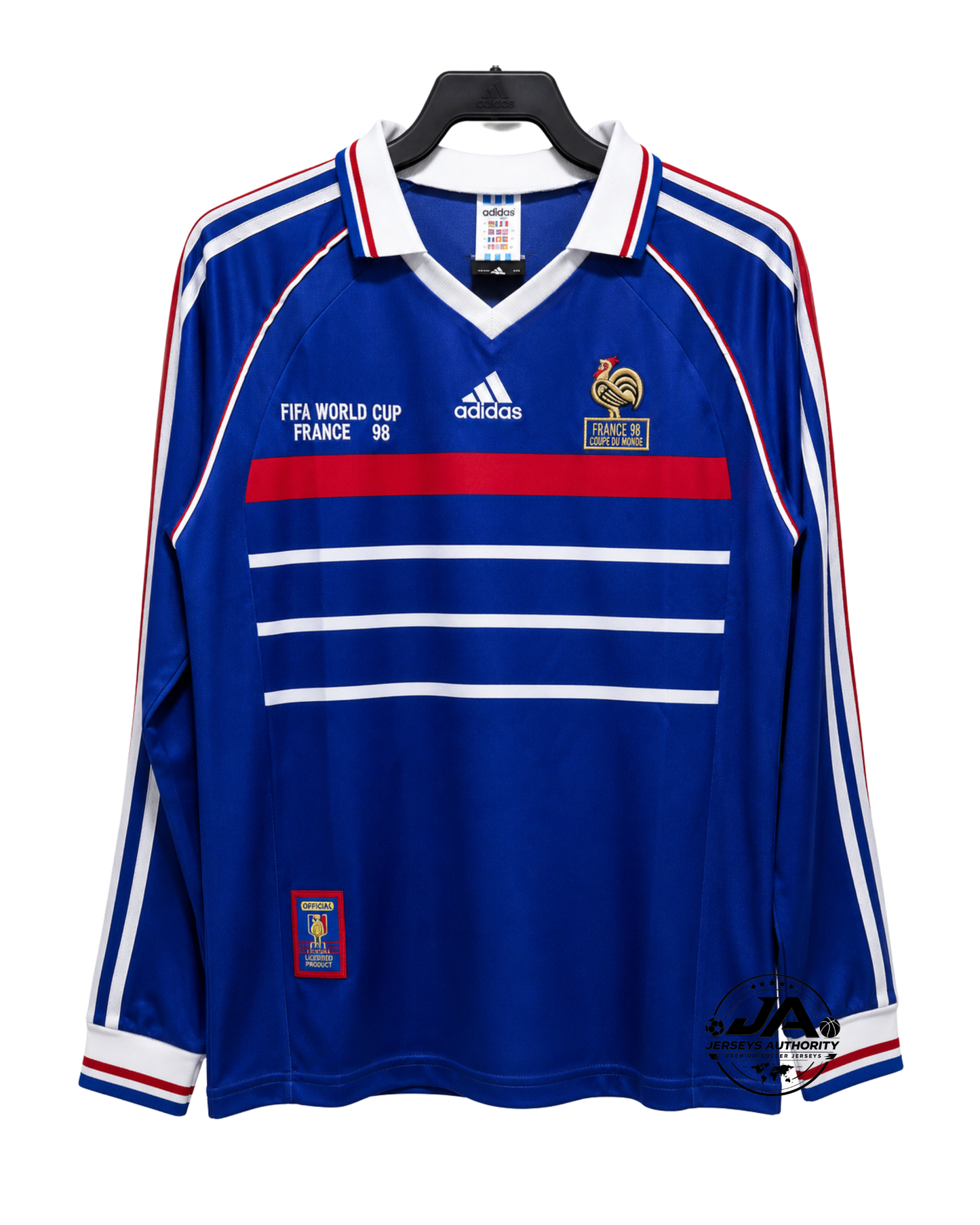 France 1998 I Home Jersey - Long Sleeve Retro Version