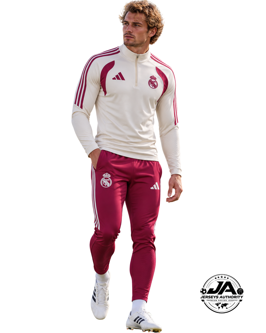 2026/27 Real Madrid White & Pink Training Set – Long Sleeve