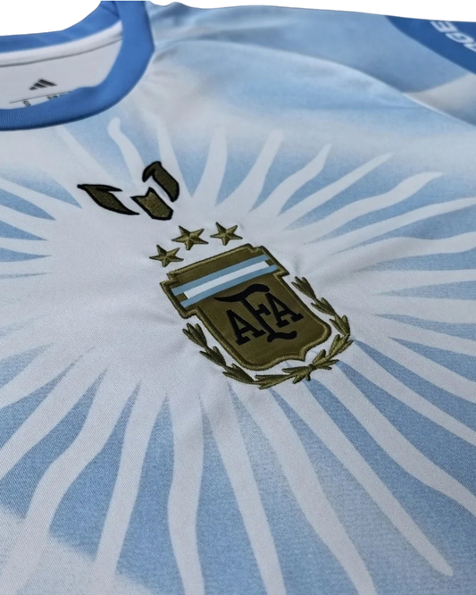 2026 Argentina Pre-Match Light Blue Messi Farewell Jersey - Fan Version