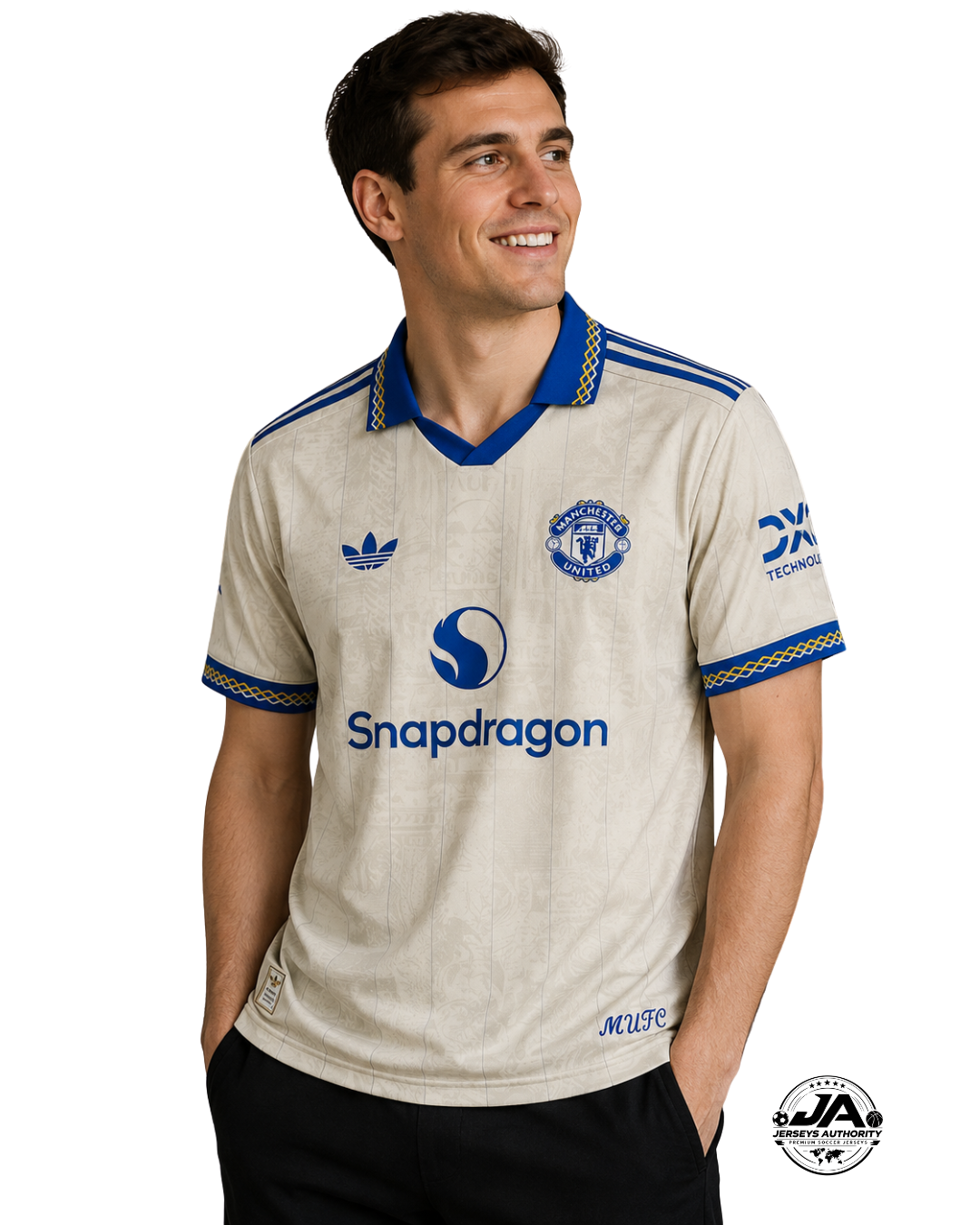Manchester United 2026/27 Third Concept Cream Blue Jersey - Fan Version