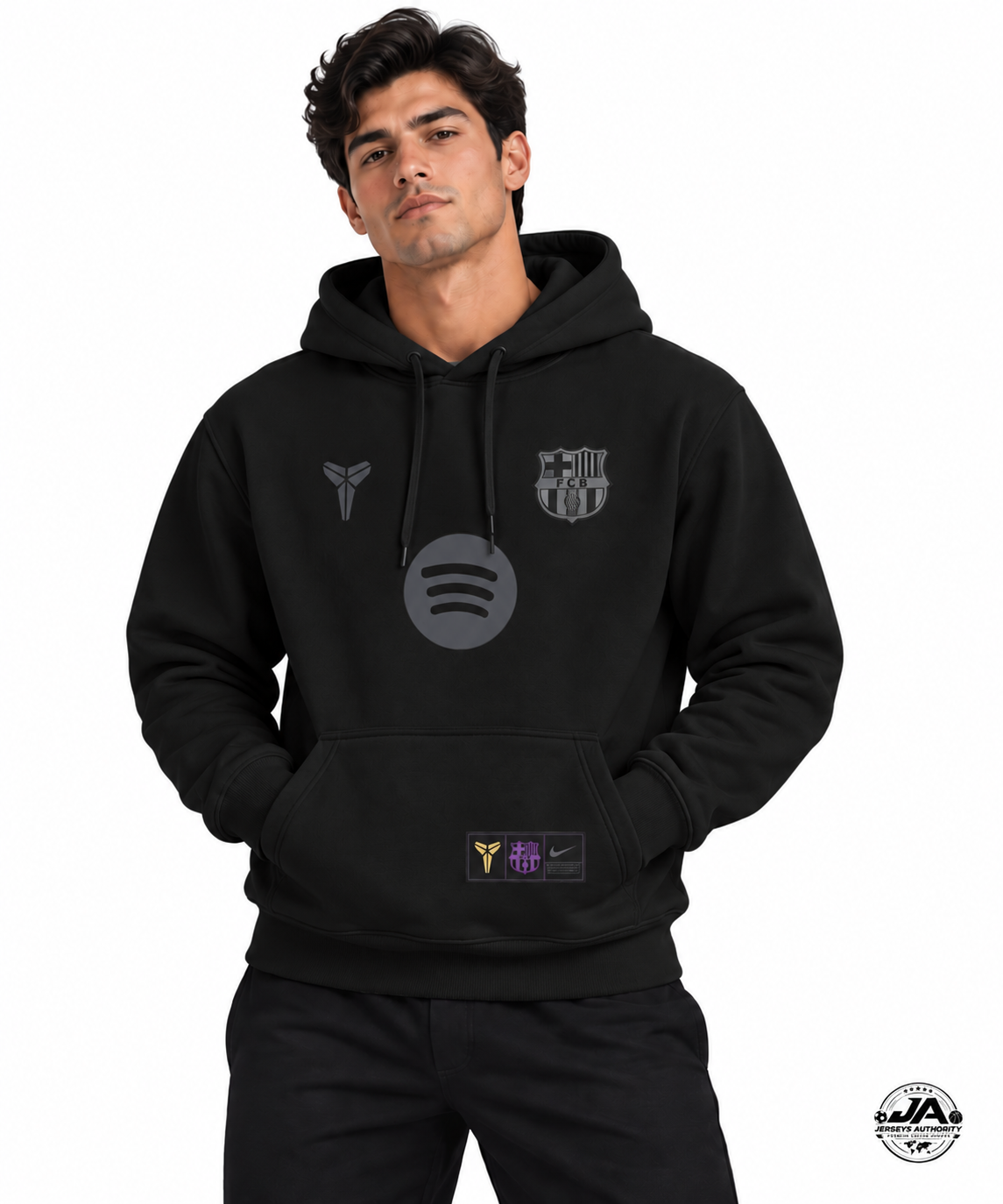 25/26 Barcelona Fleece-lined Kobe Hoodie - Black