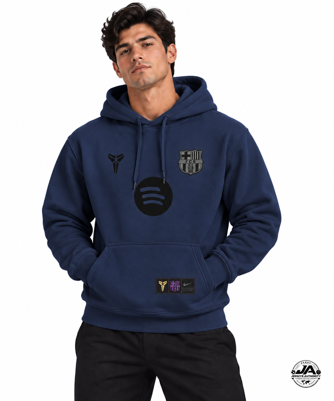 25/26 Barcelona Fleece-lined Kobe Hoodie - Navy Blue
