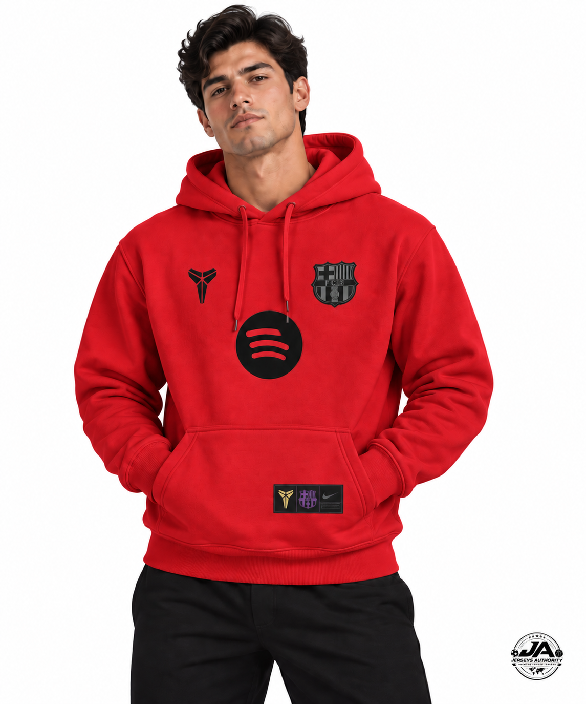 25/26 Barcelona Fleece-lined Kobe Hoodie - Red