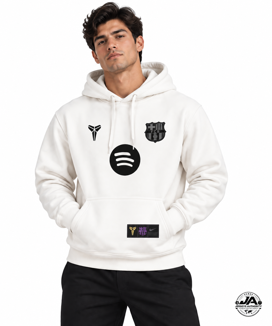 25/26 Barcelona Fleece-lined Kobe Hoodie - White